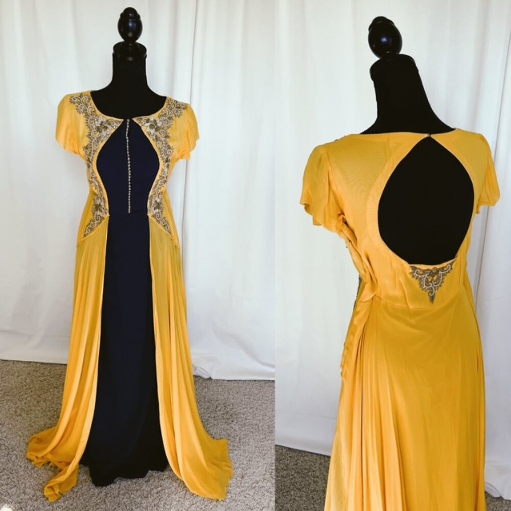Mustard/Navy Gown